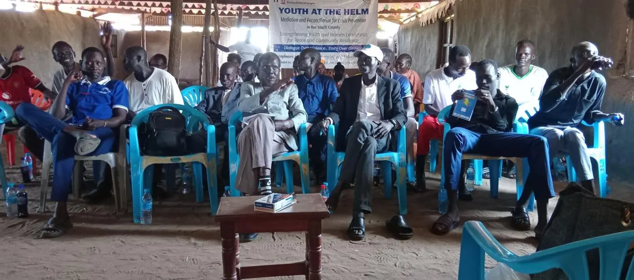 Community representatives during peace committee consultations.